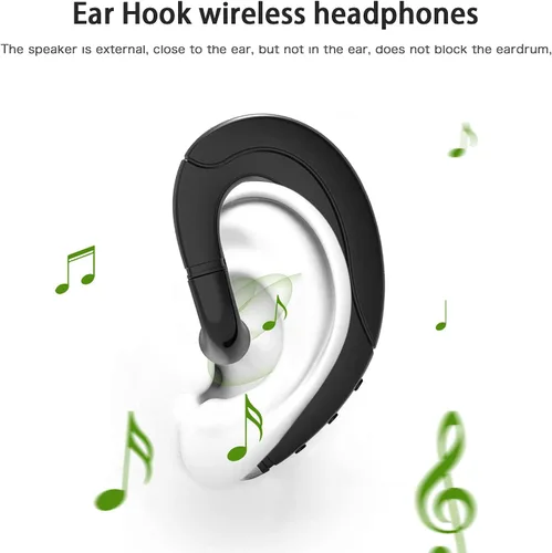 Vista 2 de Auriculares Bluetooth V5.0 con micrófono, sin dolor, auriculares inalámbricos de una sola oreja 5 horas de reproducción para teléfonos