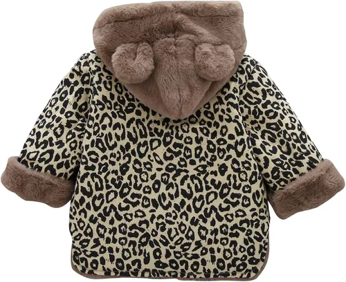 Vista 3 de WEONEDREAM Chaqueta de forro polar de invierno para niños y niñas pequeños, abrigo cálido con capucha