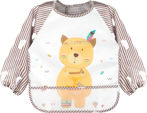 Vista 2 de Accmor Long Sleeve Baby Bibs, Waterproof Sleeved Bibs Smock for Toddler Baby Girls Boys Eating Feeding