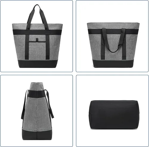 Vista 6 de Insulated Cooler Bag Reusable Grocery Tote Bags Transport Large Lunch Box for Women