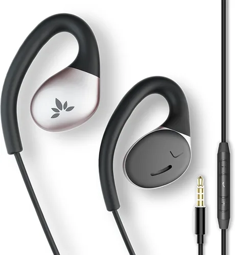 Vista 13 de Avantree Resolve (Tamaños Pequeño y Grande) – Pack de 2 Auriculares de botón con cable de oído abierto con micrófono en línea, ajuste cómodo