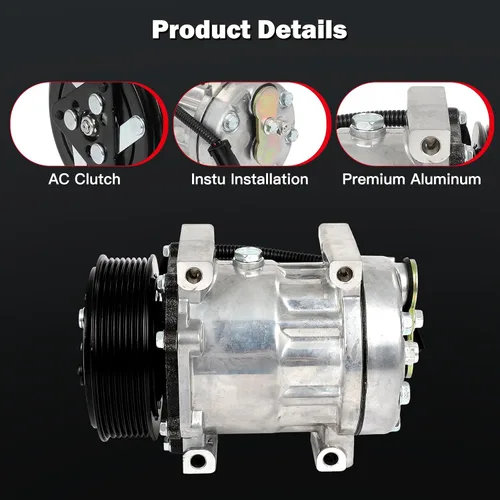Vista 4 de cciyu Compresor de aire acondicionado para Dodge para Ram 2500 3500 5.9L 1994-2005 Sustituye al compresor de CA para automóvil con embrague