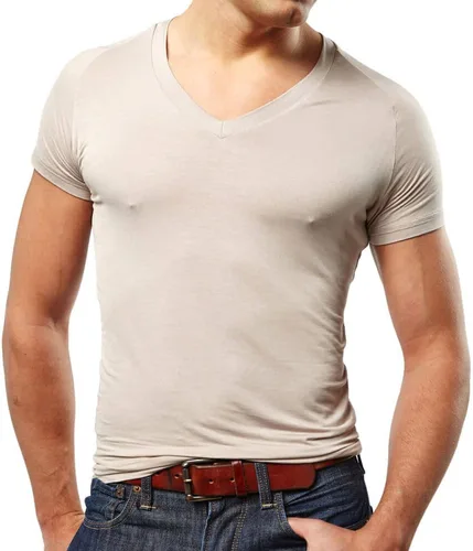 Vista 2 de Mr. Davis - Camiseta interior de bambú con cuello en V para hombre, 4