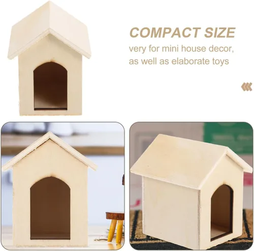 Vista 5 de EXCEART Casa de muñecas para perros 1/12, casa de muñecas para perros, casa de muñecas en miniatura, accesorios de decoración de jardín