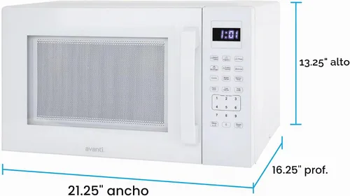 Vista 7 de Avanti Horno de microondas compacto de 1000 vatios para encimera con 9 ajustes de cocción preestablecidos, descongelación rápida y por peso, panel