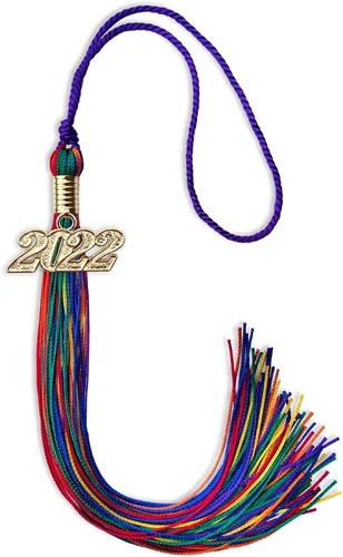 Vista 116 de Endea - Borla de graduación de triple color con gota de fecha dorada (negro/dorado/granate, 2020)