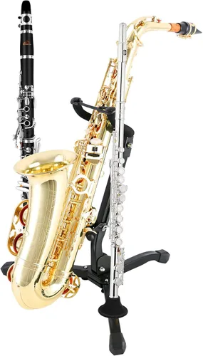 Vista 3 de EASTROCK Soporte para saxofón Alto&Tenor con 2 soportes para flauta
