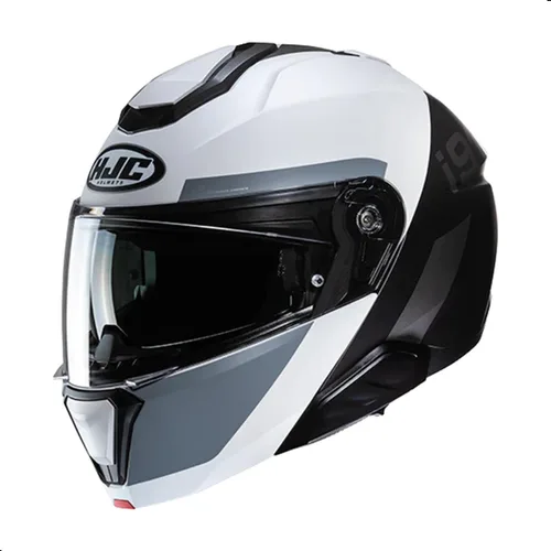 Vista 7 de Casco de motocicleta modular HJC i91 Bina Poly con protector HJ-33 Pin-lock, aprobado por DOT (MC21, X-Small)