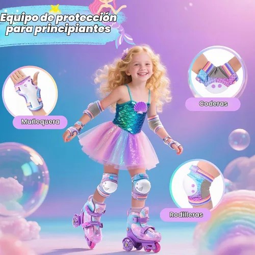 Vista 2 de Rodilleras para niños - ZOOBLISS Juego de rodilleras y coderas para bebés con protectores de muñeca para patinaje para niñas de 3 a 12 años,