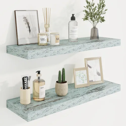 Vista 10 de Marsmiles Estantes flotantes cuadrados para pared, 8 pulgadas de ancho x 8 pulgadas de profundidad x 1.25 pulgadas de alto, paquete de 3 estantes
