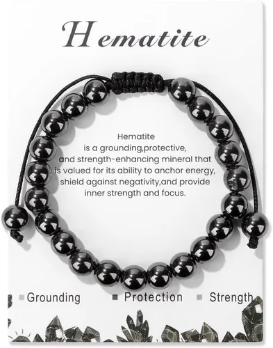 Vista 17 de Pulsera de cristal curativo para mujer de 0.315 in, pulsera de cuentas de cristal natural ajustable hecha a mano, joyería curativa, regalo
