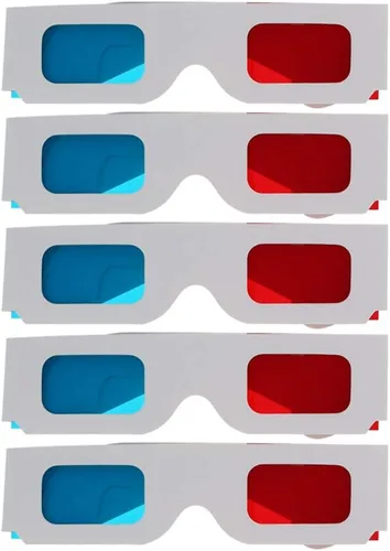 Vista 9 de Othmro 10 gafas duraderas estilo 3D 3D, gafas de visión 3D, gafas de juego de películas 3D, gafas 3D rojo-rojas, marco de cartón, lente de resina 10