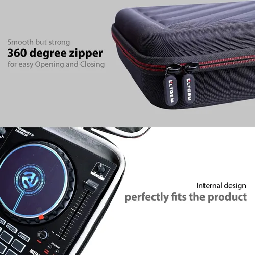 Vista 5 de LTGEM - Funda rígida de EVA para Numark Mixtrack Pro FX - Controlador de DJ de 2 cubiertas - Bolsa protectora de almacenamiento