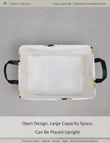 Vista 4 de Cesta de lavandería plegable rectangular, cesta de lona impermeable, cesta de regalo, adecuada para habitación de niños, oficina, ropa, Abeja