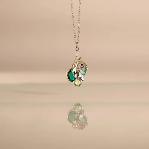 Vista 6 de MignonandMignon Birthstone Necklace for Grandma, Initial Necklaces for Women Personalized Jewelry for Women Birthstone Necklace, Grandkids Name
