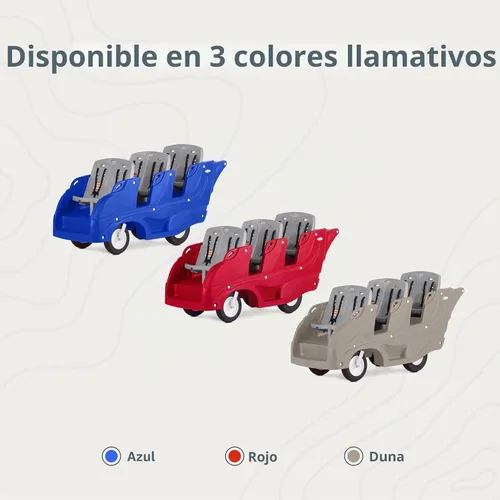 Vista 7 de Gaggle Parade - Cochecito para 6 pasajeros, color rojo