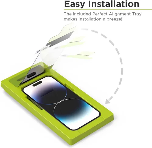 Vista 2 de PureGear Protector de pantalla de vidrio templado HD de máxima claridad para Apple iPhone 14 Pro Max (2022) de 6.7 pulgadas, cobertura completa