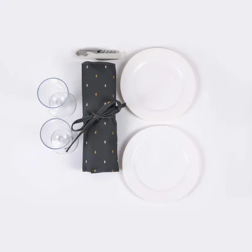 Vista 4 de Picnic Time Piccadilly canasta de pícnic con doble tapa, Colección antología Gris