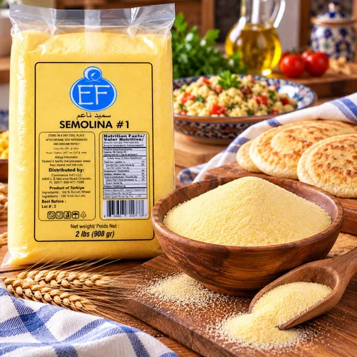 Vista 5 de Eastern Feast - Sémola #1, 2 libras (908g), 100% trigo duro, fino, envasado al vacío