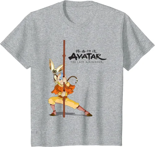 Vista 3 de Avatar: The Last Airbender Aang Momo Camiseta Heather Grey
