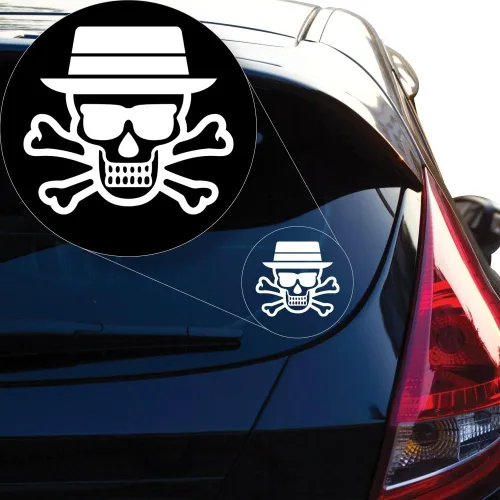Vista 3 de Yoonek Graphics Breaking Bad Walter - Calcomanía de vinilo con calavera blanca # 909 (4 x 4.4 pulgadas, negro)