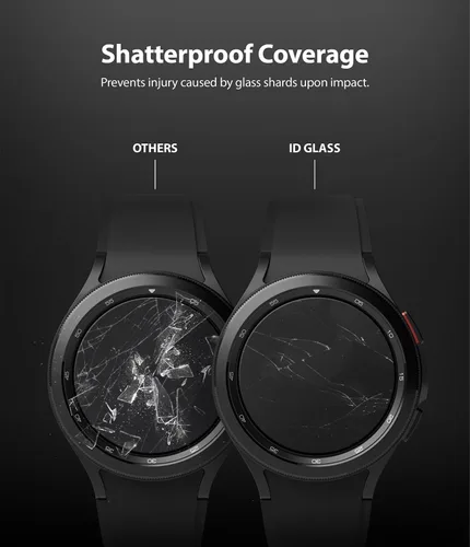 Vista 8 de Ringke Protector de pantalla de vidrio [paquete de 4] compatible con Samsung Galaxy Watch 4 Classic de 1.654 pulgadas, vidrio templado, dureza 9H