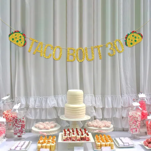 Vista 4 de Cartel de taco Bout 30, decoración de fiesta mexicana para fiesta de cumpleaños número 30 para hombres y mujeres, fiesta de cumpleaños 30