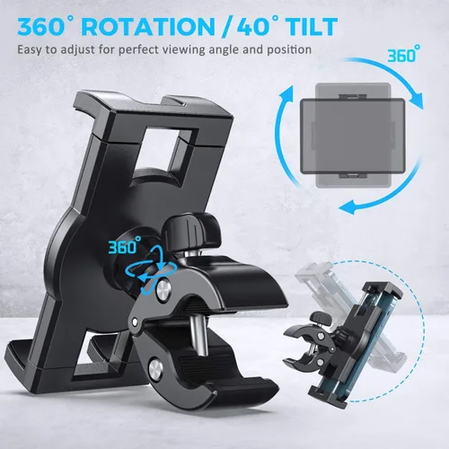 Vista 6 de KDD Soporte de Montaje para Tableta de Bicicleta de Spinning, Soporte para Teléfono iPad, Montaje de Manillar de Bicicleta de Ejercicio