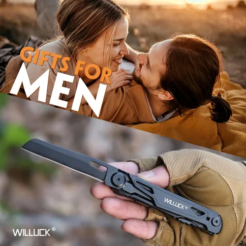 Vista 7 de Cuchillo multiherramienta de bolsillo - Regalos de Navidad para hombres, herramienta múltiple, cuchillos EDC - Cuchillo de bolsillo para hombres
