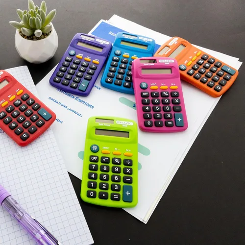 Vista 6 de BAZIC Calculadora de tamaño de bolsillo de doble potencia de 8 dígitos (el color puede variar)
