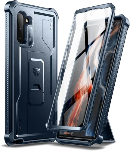 Vista 9 de Dexnor Funda para Samsung Galaxy Note 10, [Protector de pantalla y soporte integrados] Protección de grado militar pesado a prueba de golpes