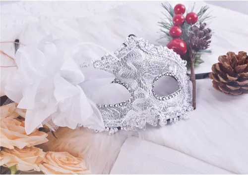 Vista 5 de Máscaras para fiesta de máscaras, máscaras venecianas para mujer, bailes de graduación, Mardi Gras, máscaras de Halloween (8 colores)