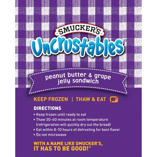 Vista 8 de Smucker's Uncrustables - Sándwiches de mantequilla de maní y jalea de uva, 2 onzas cada uno, 60 unidades a granel - Frozen Grab N Go Kids Snacks
