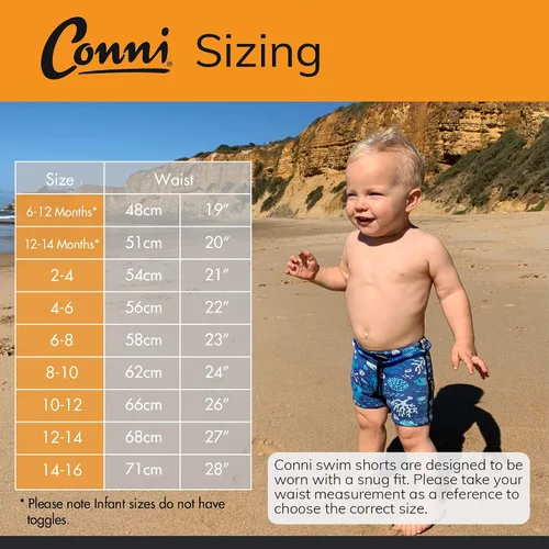 Vista 6 de Conni Pañal de natación lavable para niños para incontinencia y entrenamiento para ir al baño, Sand Castle, talla 14-16
