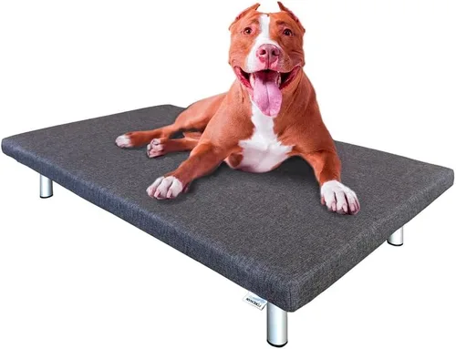 Vista 6 de Foreman® Cama elevada para perro impermeable para interiores y exteriores con un cojín lavable resistente a los rayos UV, color gris XS