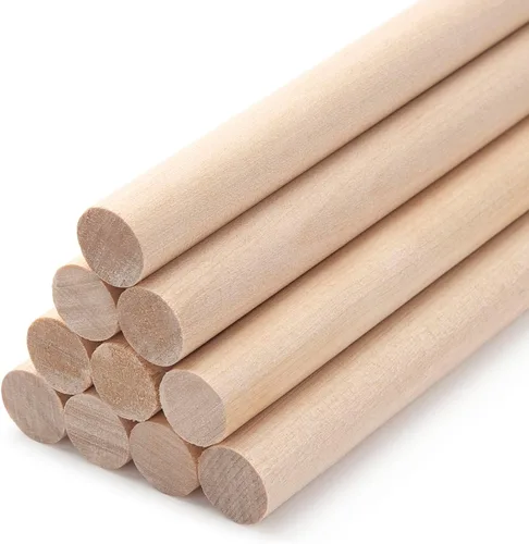 Vista 14 de Varillas de Clavija de Madera Tacos de Madera, 10 Piezas 1/2 x 12 pulgadas Varillas Redondas de Madera para Manualidades, Tacos de Macramé, Palos