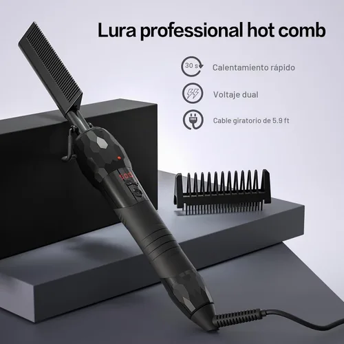Vista 5 de 180°F-500°F alisador eléctrico de peine caliente para pelucas de encaje