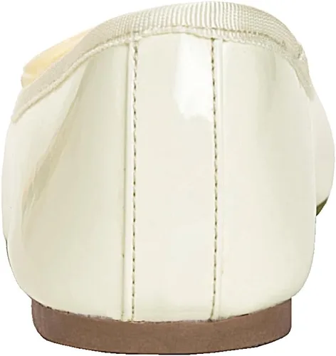 Vista 6 de FEVERSOLE Zapatos planos de ballet de patente para mujer, color macarrón colorido Beige
