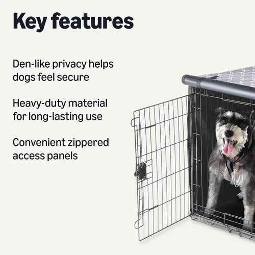 Vista 2 de Cubierta para Jaula de Perro Amazon Basics para Jaula de Alambre de 36 Pulgadas, Cubierta para Perrera
