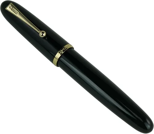Vista 2 de Jinhao DADAO 9019 - Pluma estilográfica, color negro, clip dorado, punta fina con convertidor de tinta de alta capacidad, bolígrafo de caligrafía