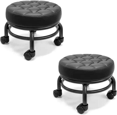 Vista 4 de A&A Taburete rodante/Scoot Cómodo Resistente/Resistente Rotación de 360 grados Acubest bajo al suelo (1)