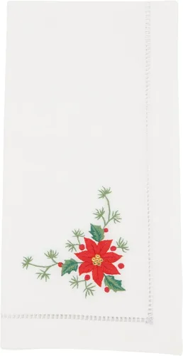 Vista 42 de Juego de 6 servilletas bordadas de magnolia hechas a mano con borde cosido