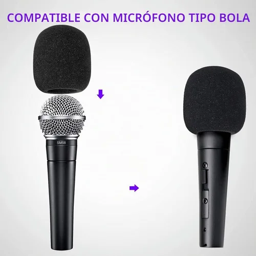 Vista 4 de Parabrisas de micrófono de mano de 6 piezas, filtro de micrófono pop para micrófono de estudio, micrófono de mano Bluetooth y micrófono de mano