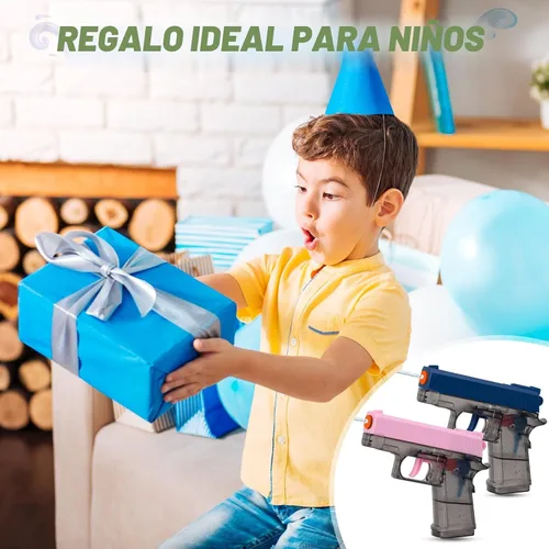 Vista 7 de Paquete de 2 pistolas de agua para niños - Pistola de chorro disparadora empapadora de agua pistola de agua juguetes para niños pequeños, niños