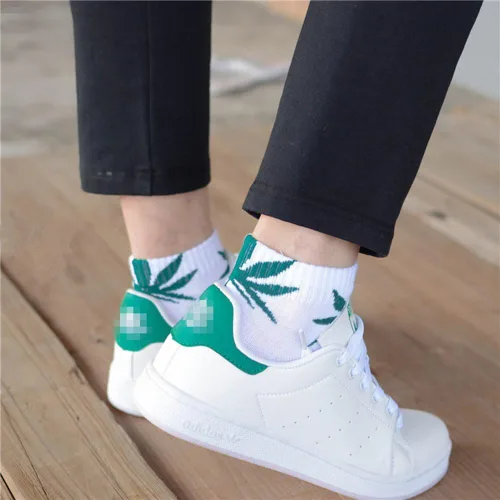 Vista 6 de 5 pares de calcetines de algodón cálido unisex de marihuana con hojas de marihuana de EE. UU. 5-9.5 (M, 2nd Match), Varios