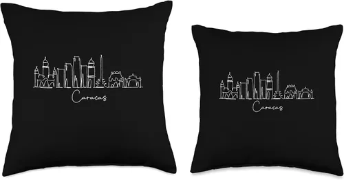 Vista 3 de Home town Venezuela Caracas City Skyline Almohada de 16 x 16 pulgadas, multicolor