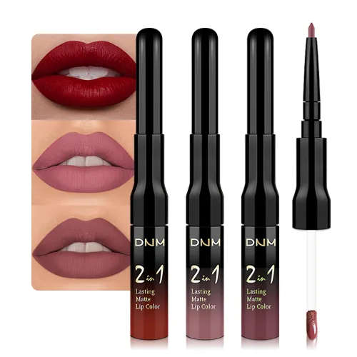 Vista 38 de evpct Juego de 3 lápices labiales líquidos y delineadores de labios para mujeres, 24 horas de larga duración, 24 horas, lápiz labial mate de larga