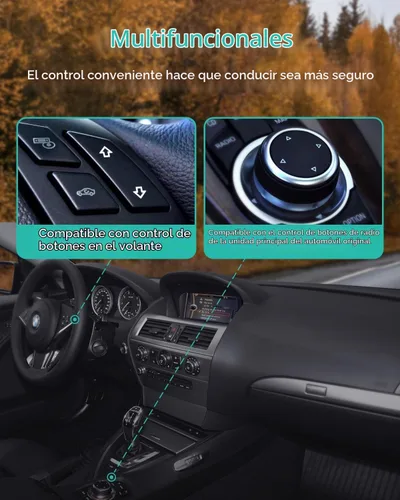 Vista 3 de Bluetooth 5.0 Adaptador de coche para BMW CCC CIC USB AUX Music Streaming aptX-HD Audio, compatible con BMW CCC/CIC 2008-2012, control