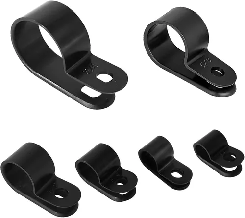 Vista 10 de 100 Uds Abrazadera De Cable 1/2 "R-Tipo Clip De Cable Abrazadera De Alambre Clips De Sujetadores De Cable De Nylon Para La Gestión De Cables - Negro