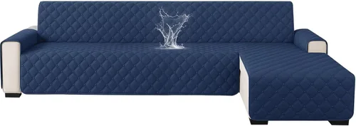 Vista 17 de XINEAGE Fundas 100% impermeables para sofá modular en forma de L, reversible, lavable, con botones de chaise plum flower, protector de muebles